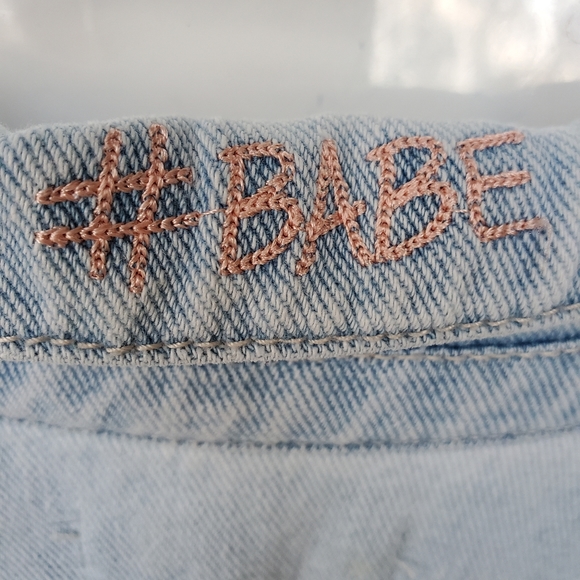 PAC SUN - Y2K Embroidery Sayings Jean Jacket with Pockets Large - Picture 11 of 16